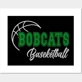 Classic Name Bobcats Vintage Styles Green Basketball Posters and Art